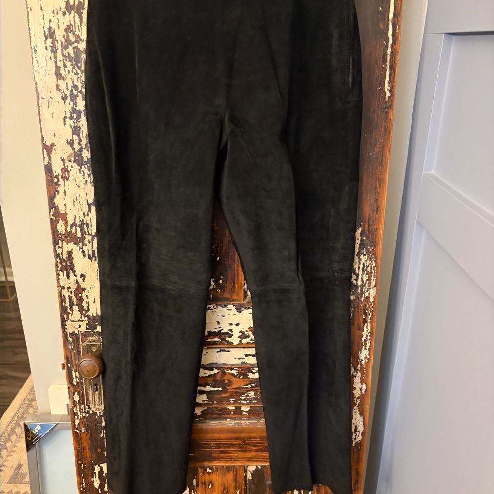 Margaret Godfrey vintage Black Suede Pants. Size 12.